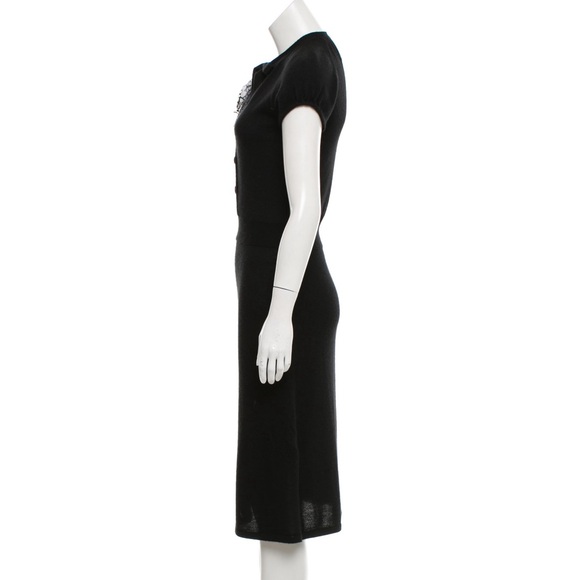 🌹Black Tuleh Cashmere midi dress 70% Cashmere 30% Silk - Size 4 - Picture 3 of 5